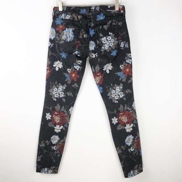 Current/Elliott 'The Stiletto' Black Wild Flower Skinny Jeans - Picture 4 of 13